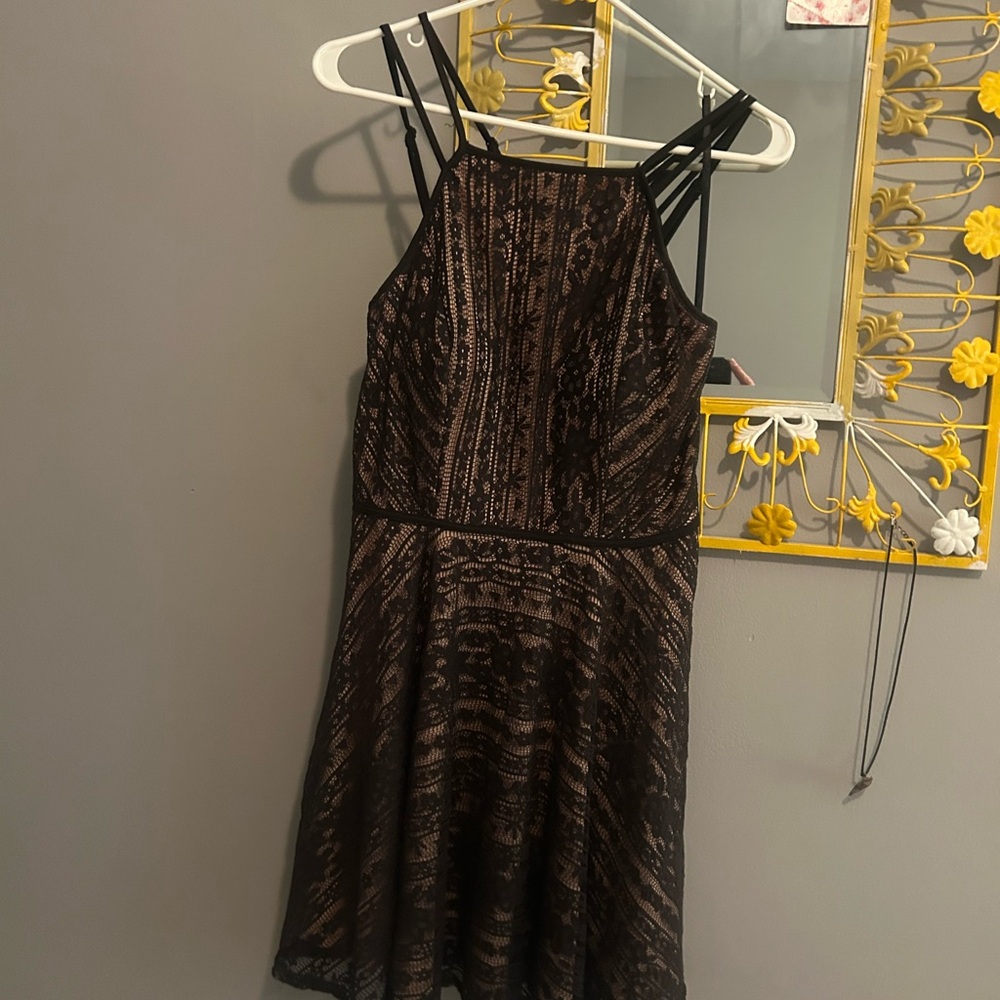 City Triangles Black and Brown Mini Dress